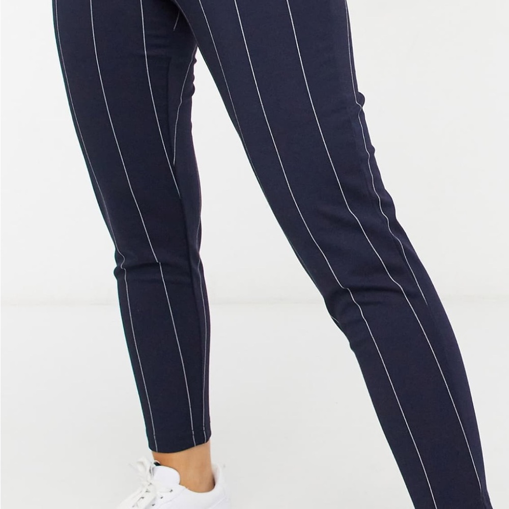 Only Blue Skinny Pants with Pinstripes